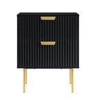 Velin Ridged 2 Drawer Bedside Table