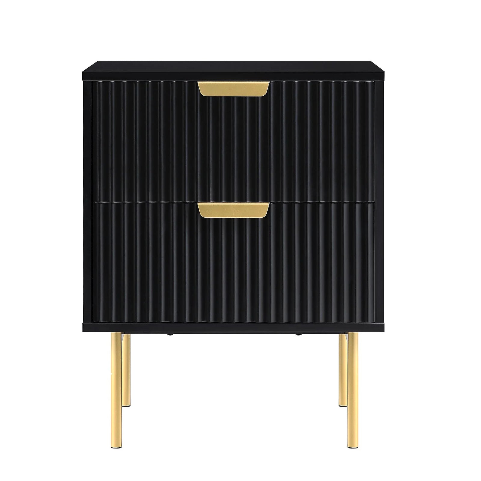 Velin Ridged 2 Drawer Bedside Table