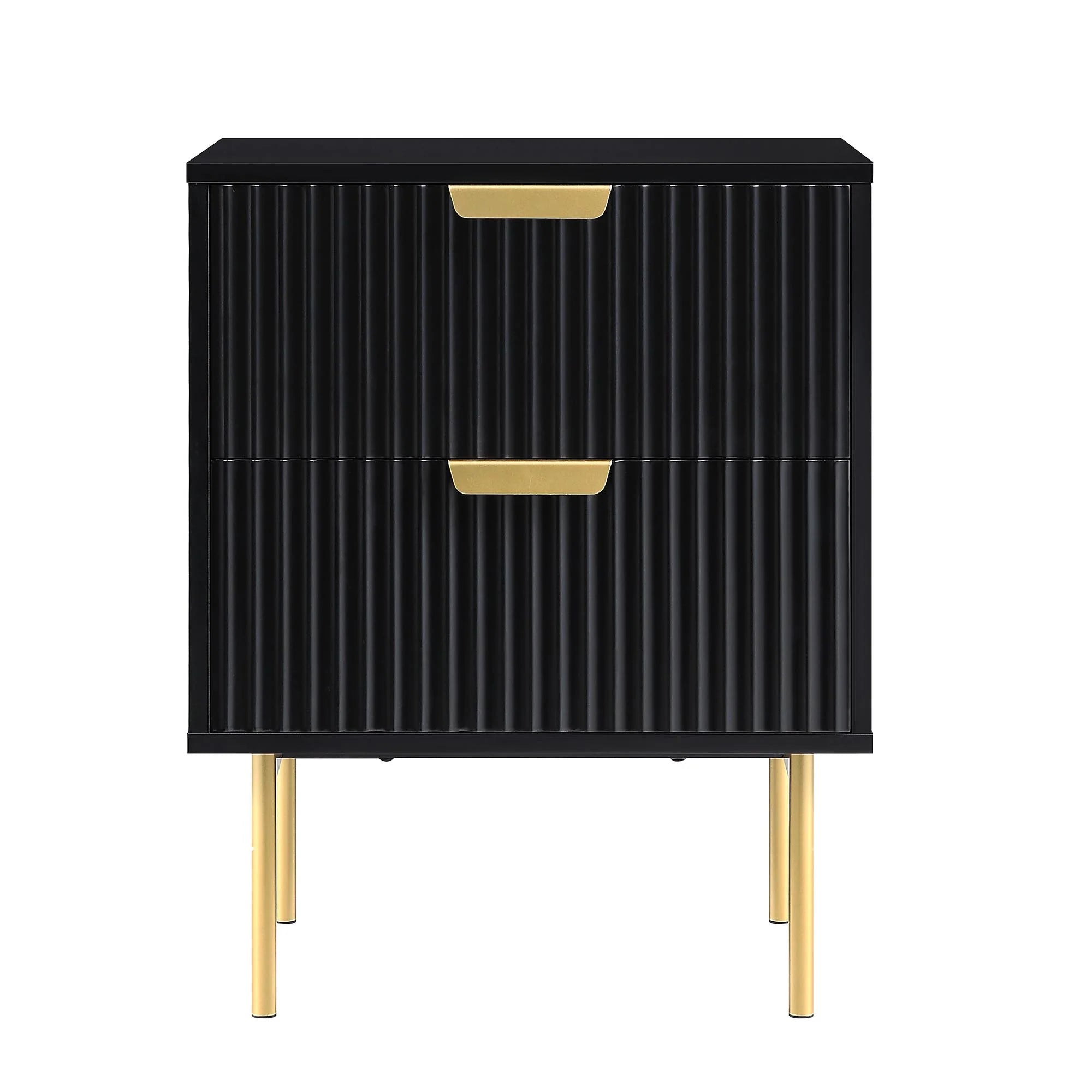 Velin Ridged 2 Drawer Bedside Table