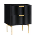 Velin Ridged 2 Drawer Bedside Table