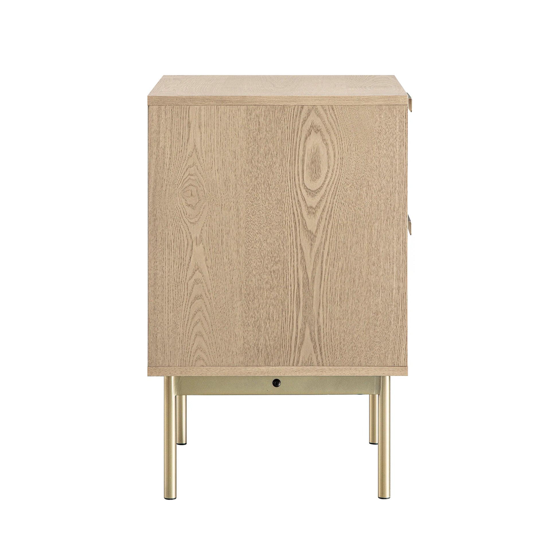 Velin Ridged 2 Drawer Bedside Table