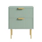 Velin Sheesham Wood Ridged 2-Drawer Bedside Table | Mamta Handicraft