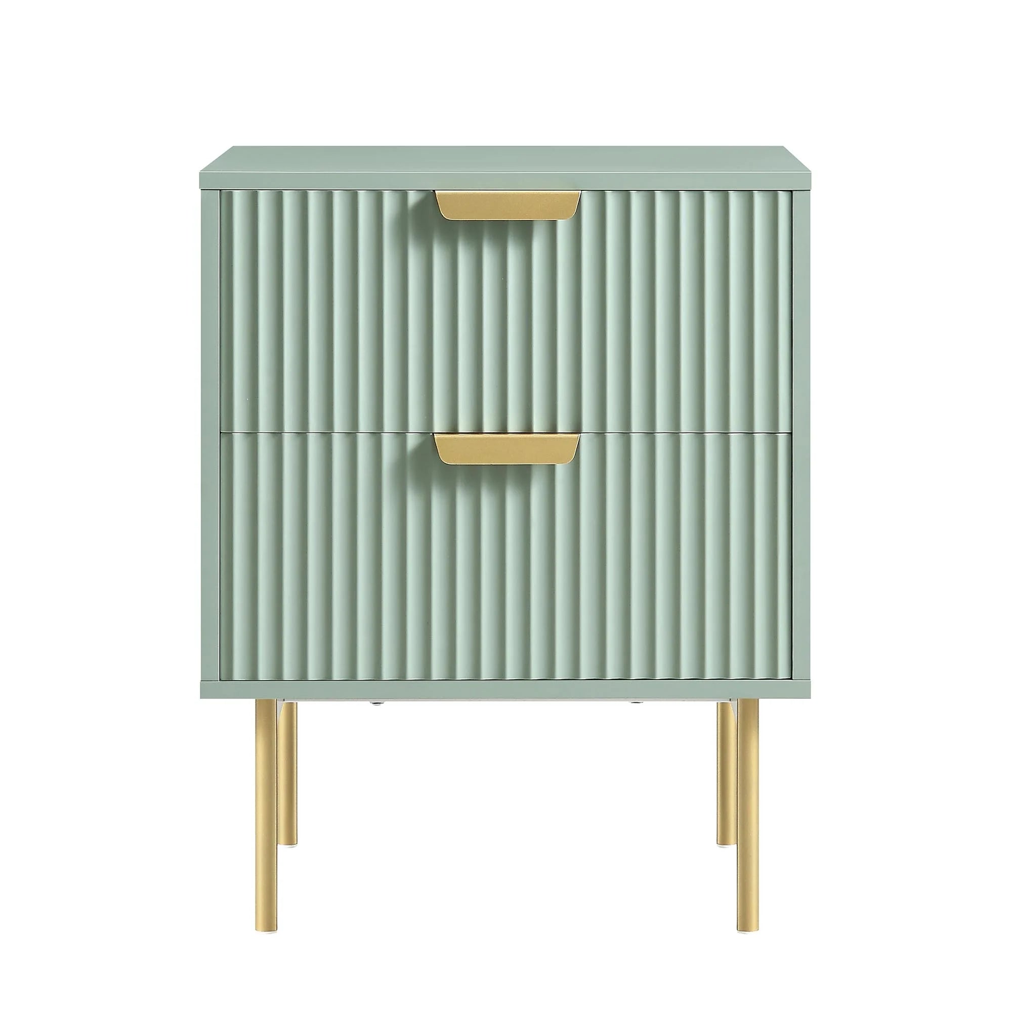 Velin Ridged 2 Drawer Bedside Table