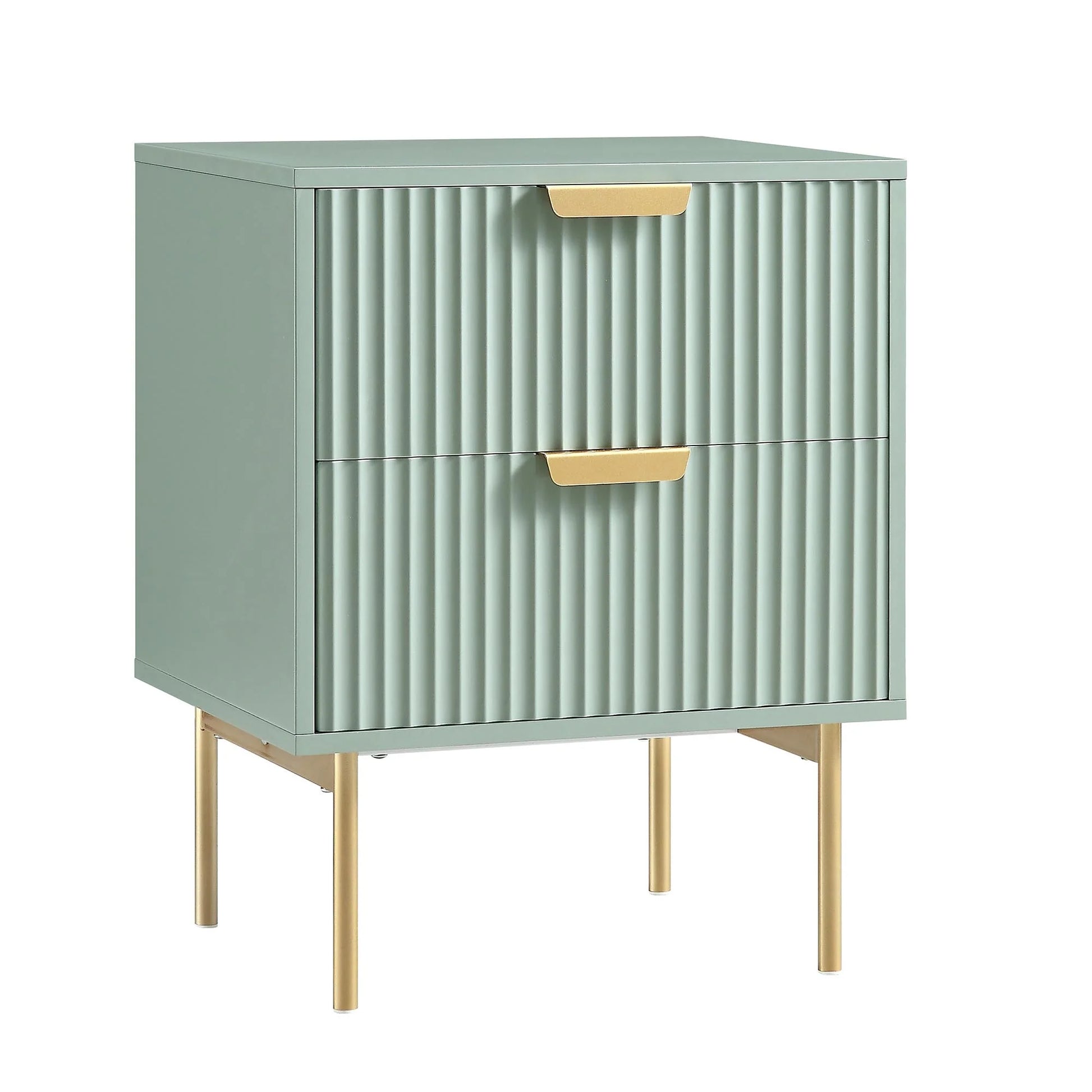Velin Ridged 2 Drawer Bedside Table