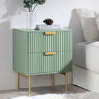 Velin Sheesham Wood Ridged 2-Drawer Bedside Table | Mamta Handicraft