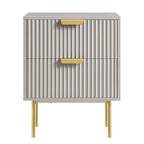 Velin Ridged 2 Drawer Bedside Table