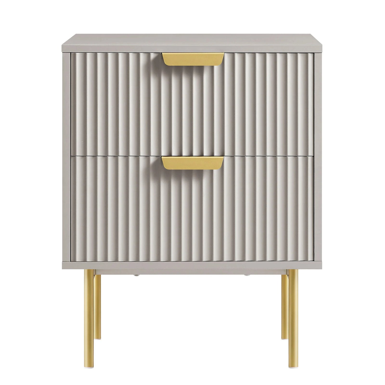 Velin Ridged 2 Drawer Bedside Table