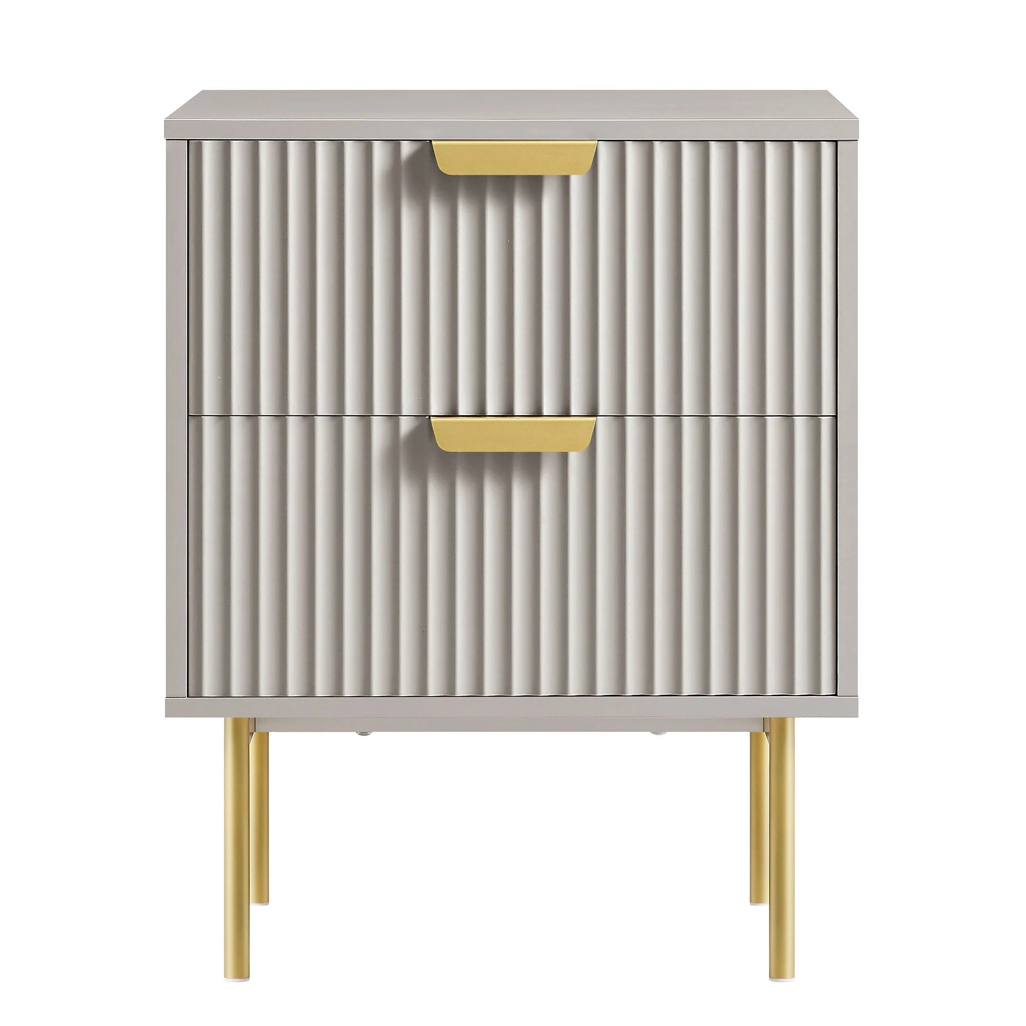 Velin Ridged 2 Drawer Bedside Table