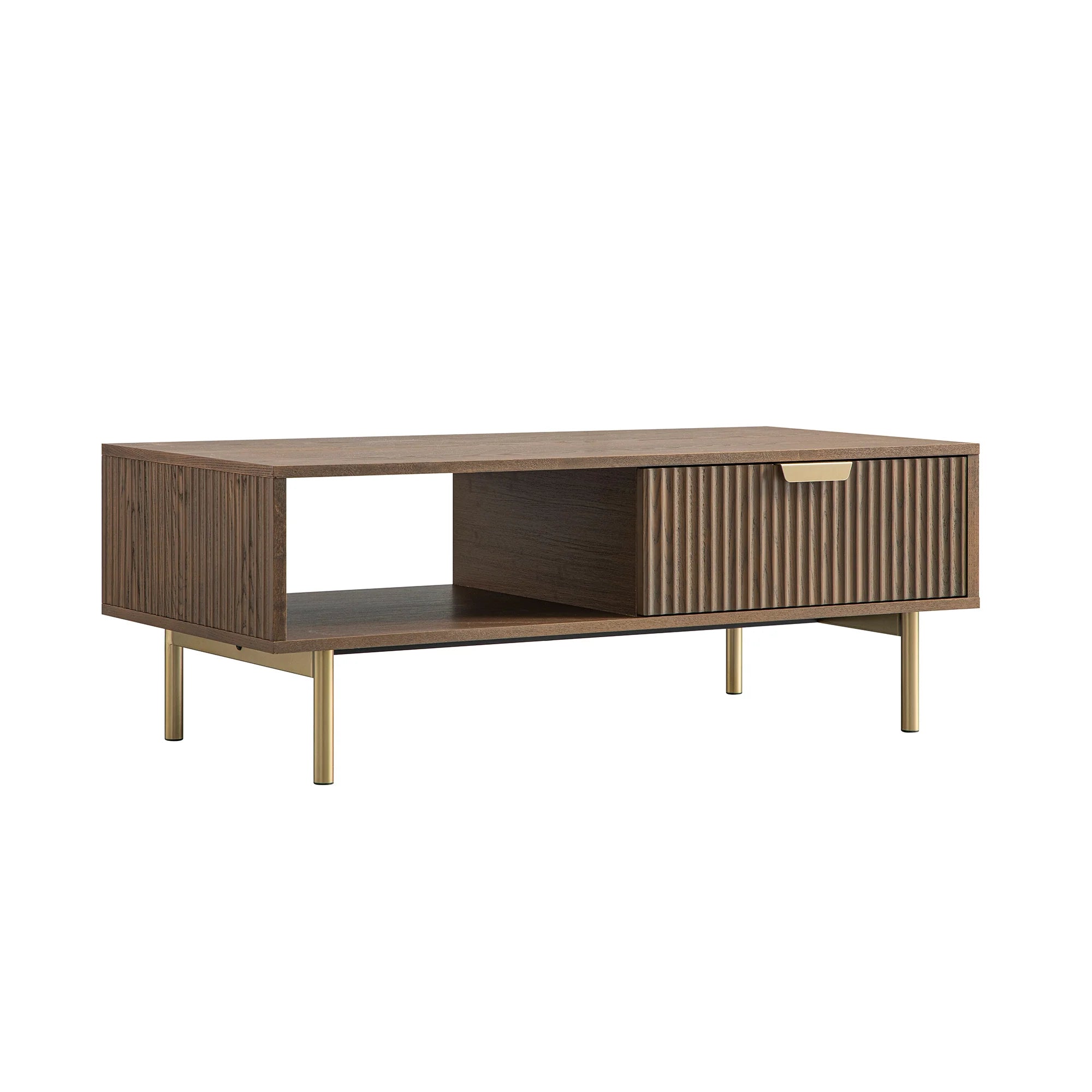 Velin Ridged Coffee Table with Drawer