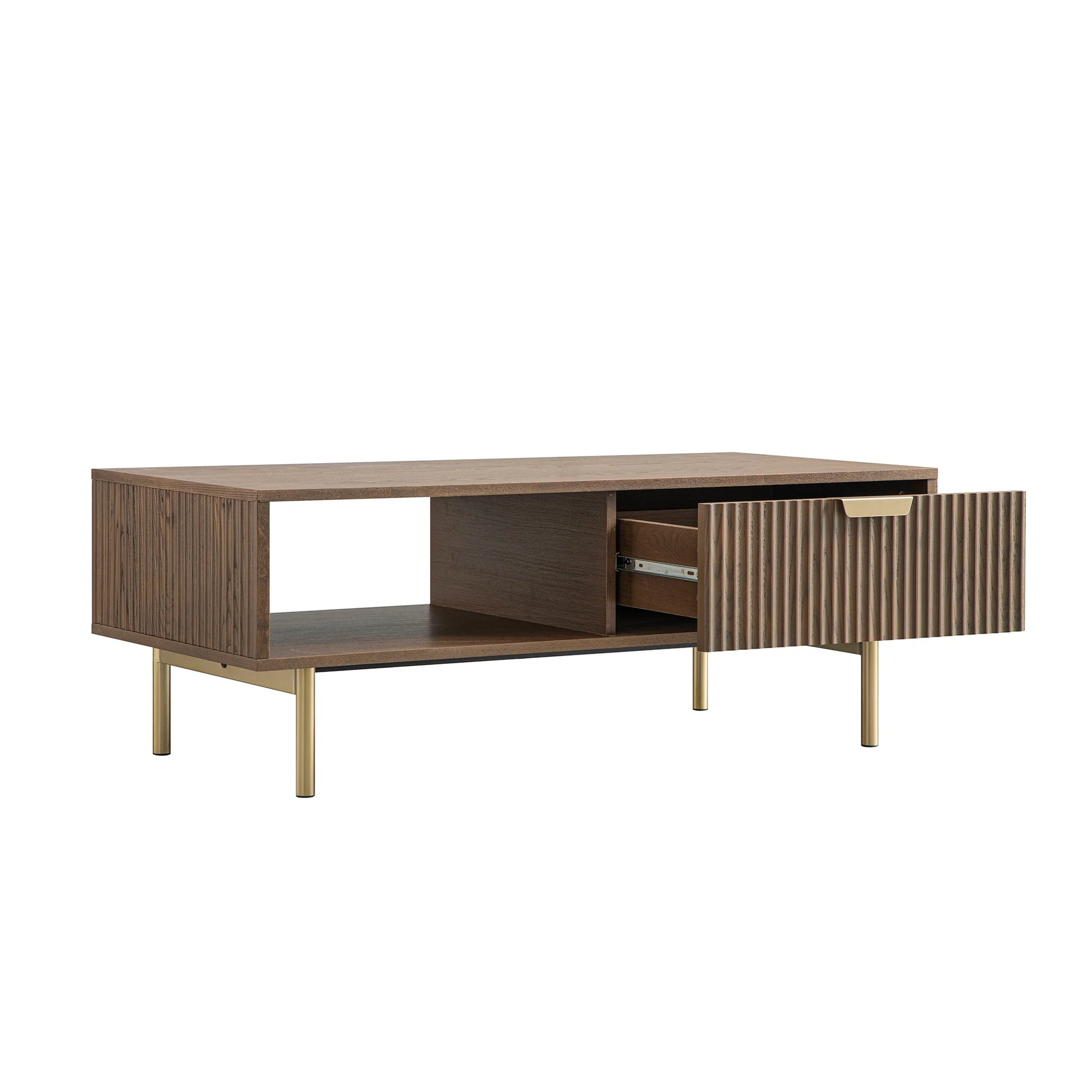 Velin Ridged Coffee Table with Drawer
