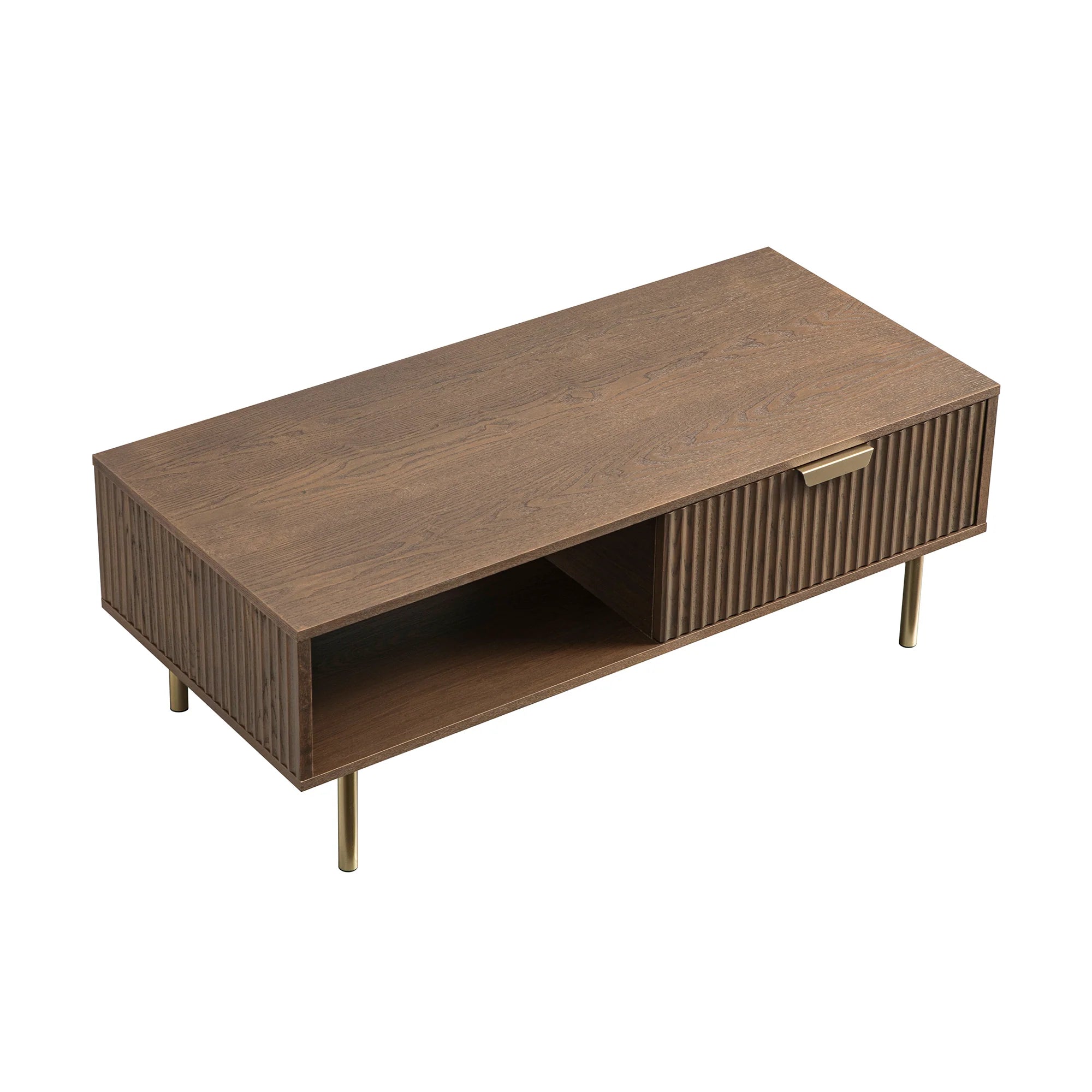Velin Ridged Coffee Table with Drawer