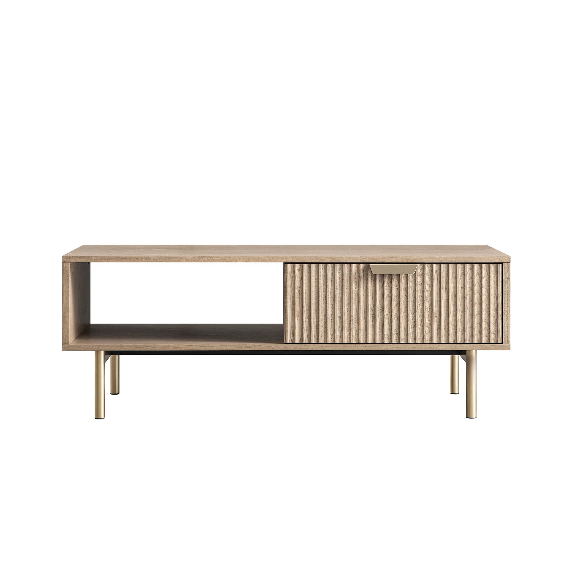 Velin Ridged Coffee Table with Drawer