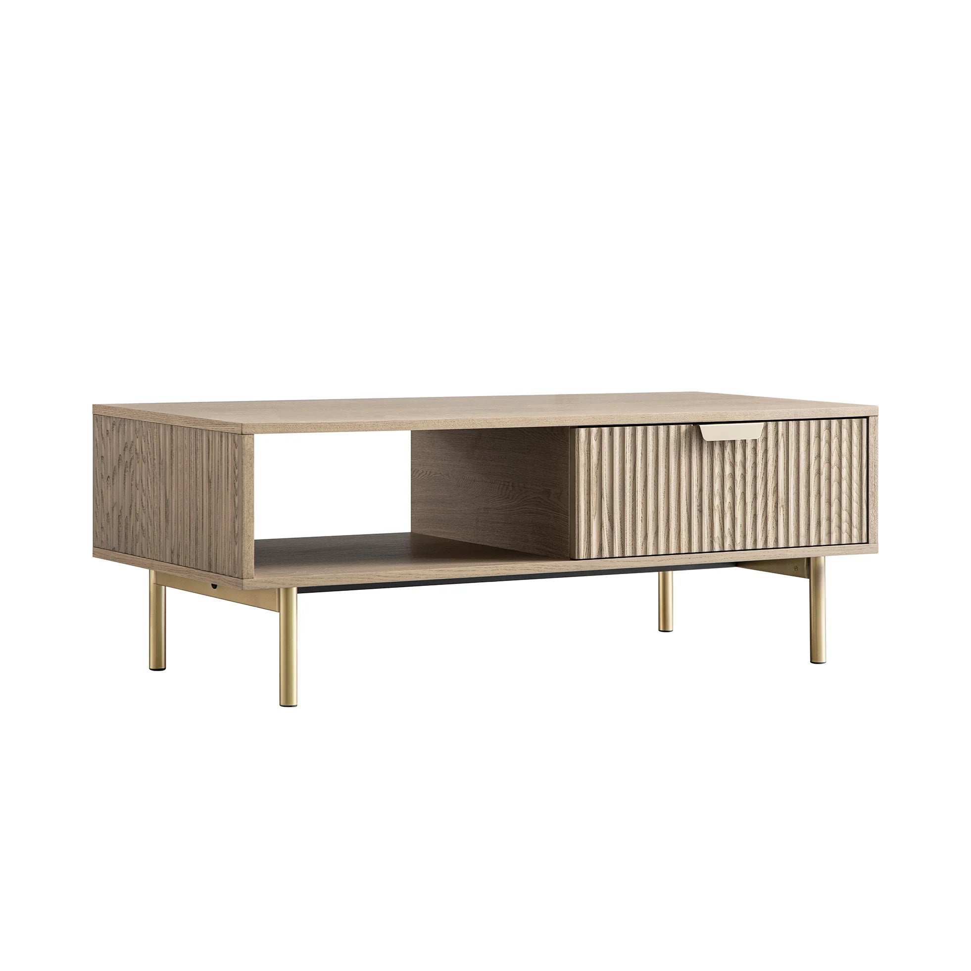 Velin Ridged Coffee Table with Drawer