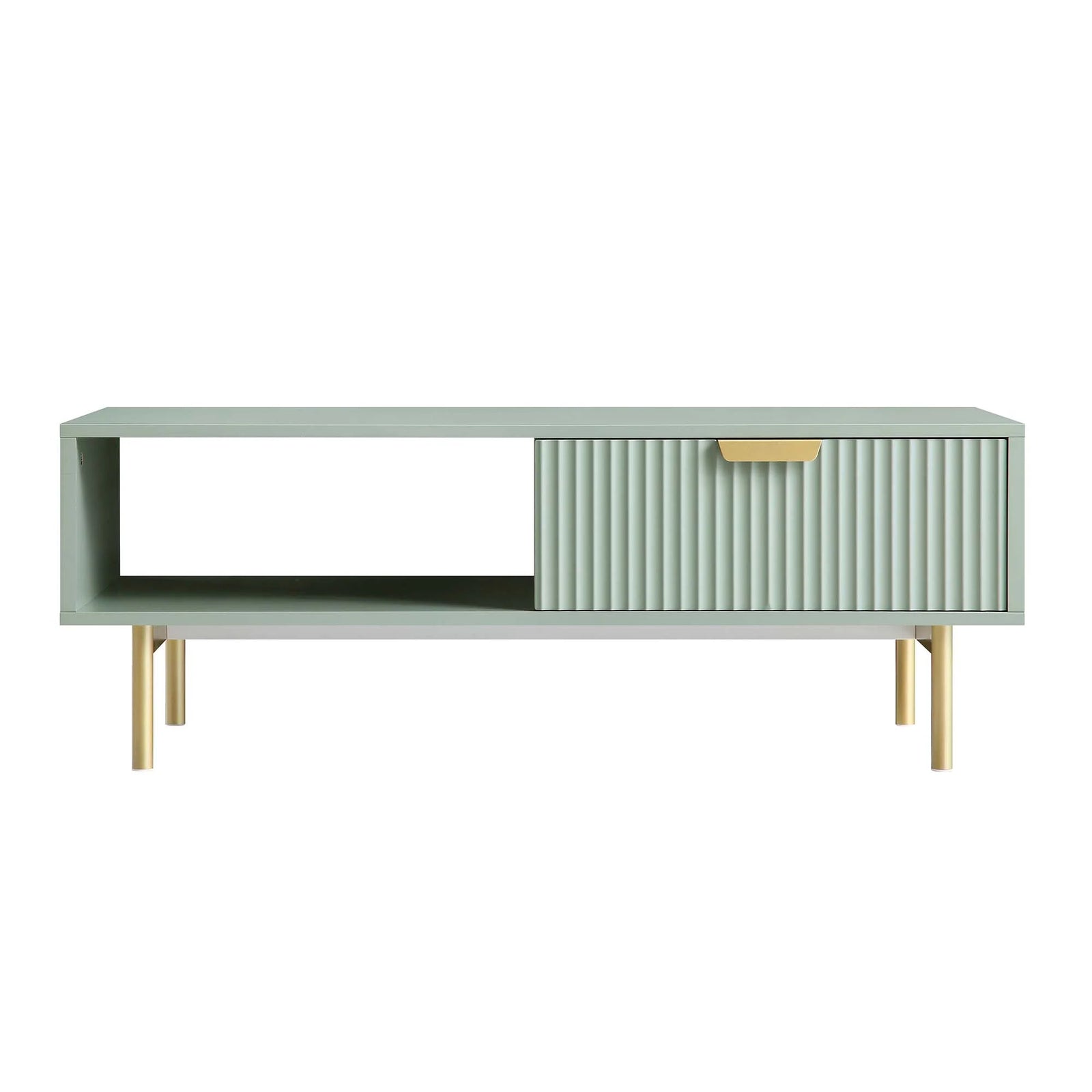 Velin Sheesham Wood Ridged Coffee Table with Drawer | Mamta Handicraft