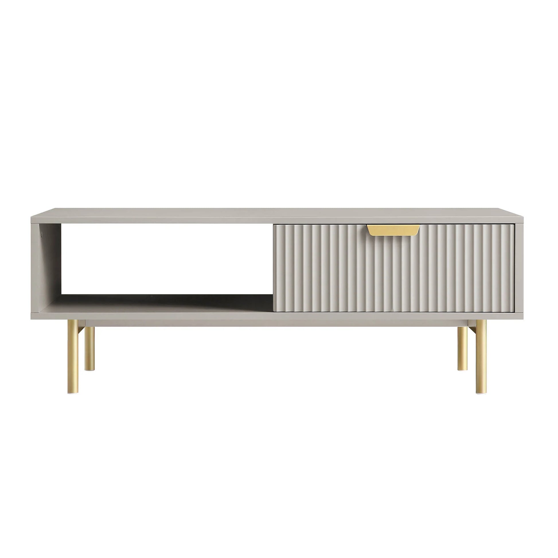 Velin Ridged Coffee Table with Drawer