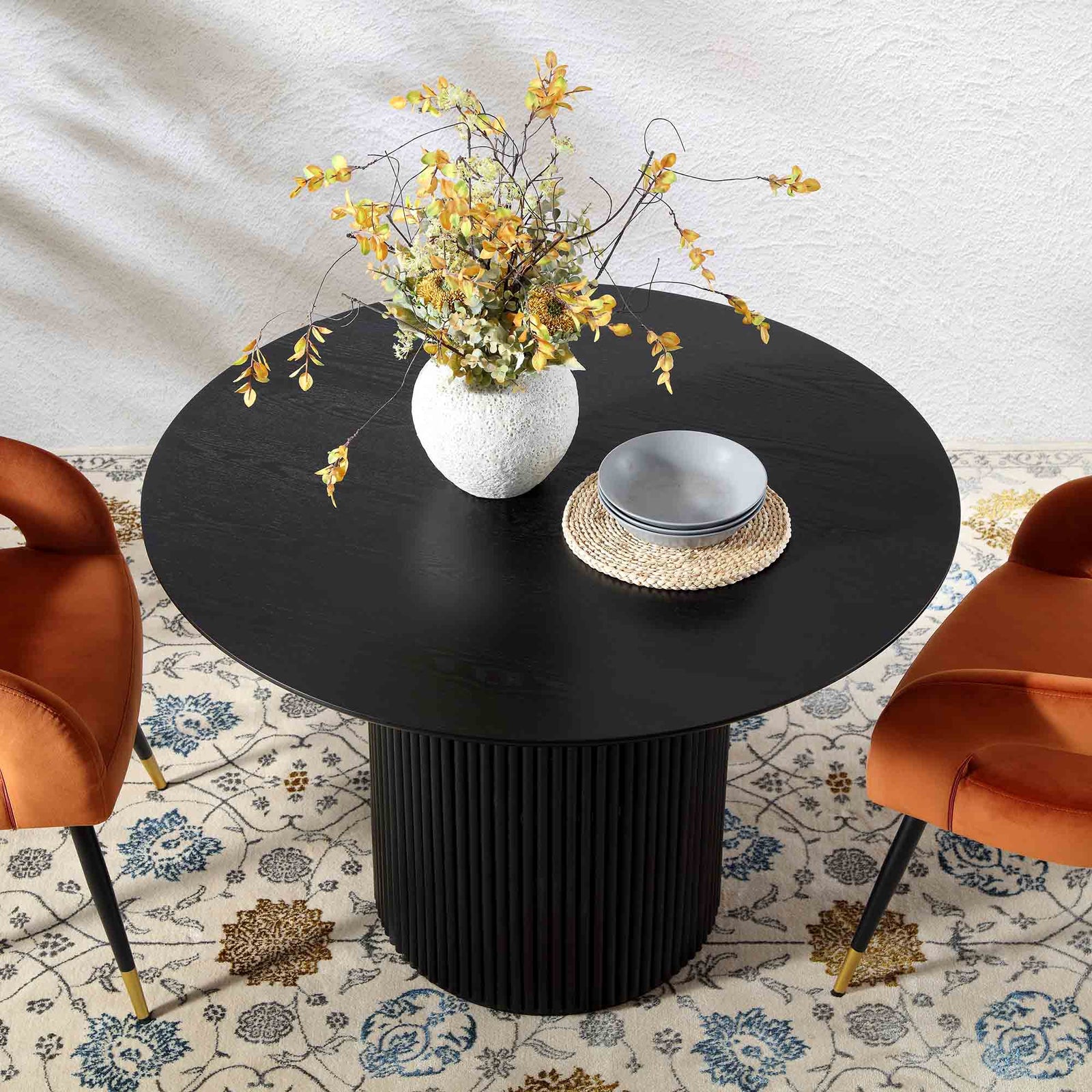 Velin Round Dining Table Grain Detail | Mamta Handicraft