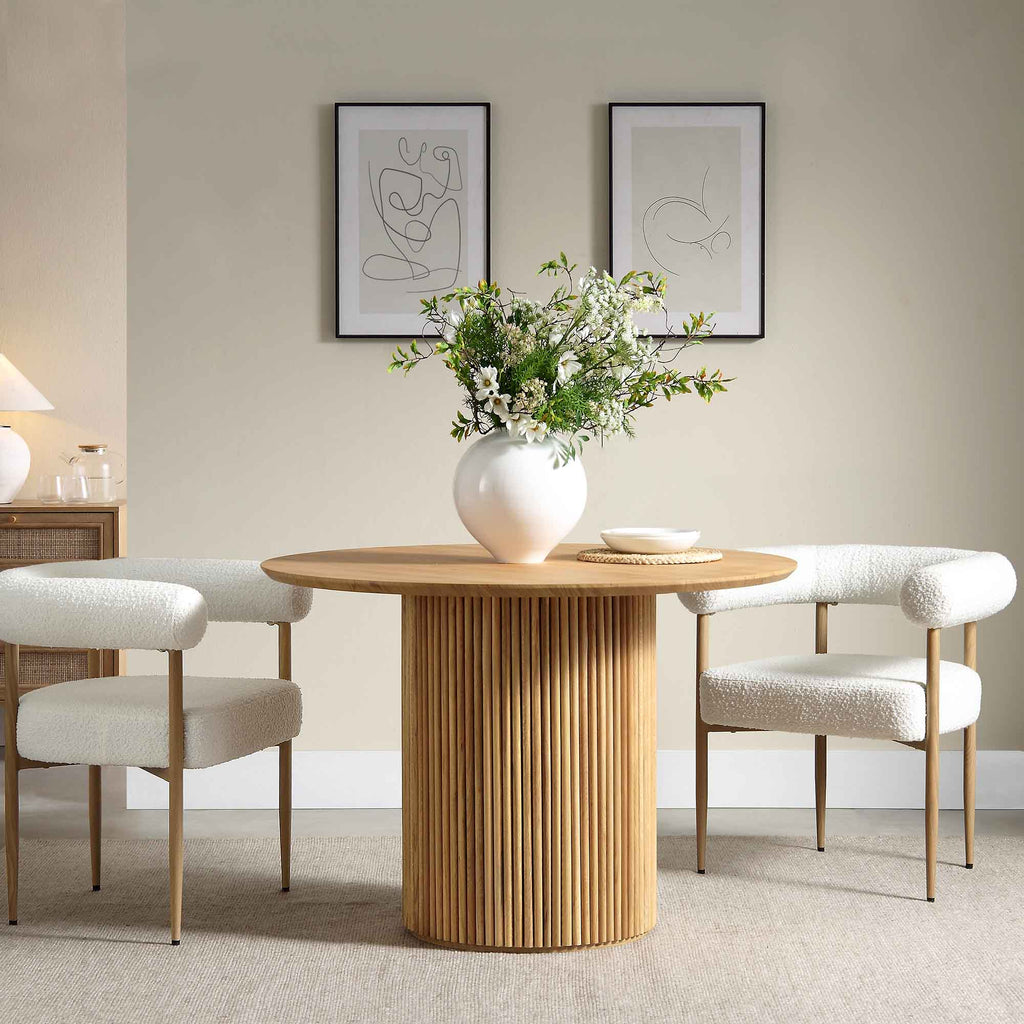 Velin Round Solidwood Pedestal Dining Table