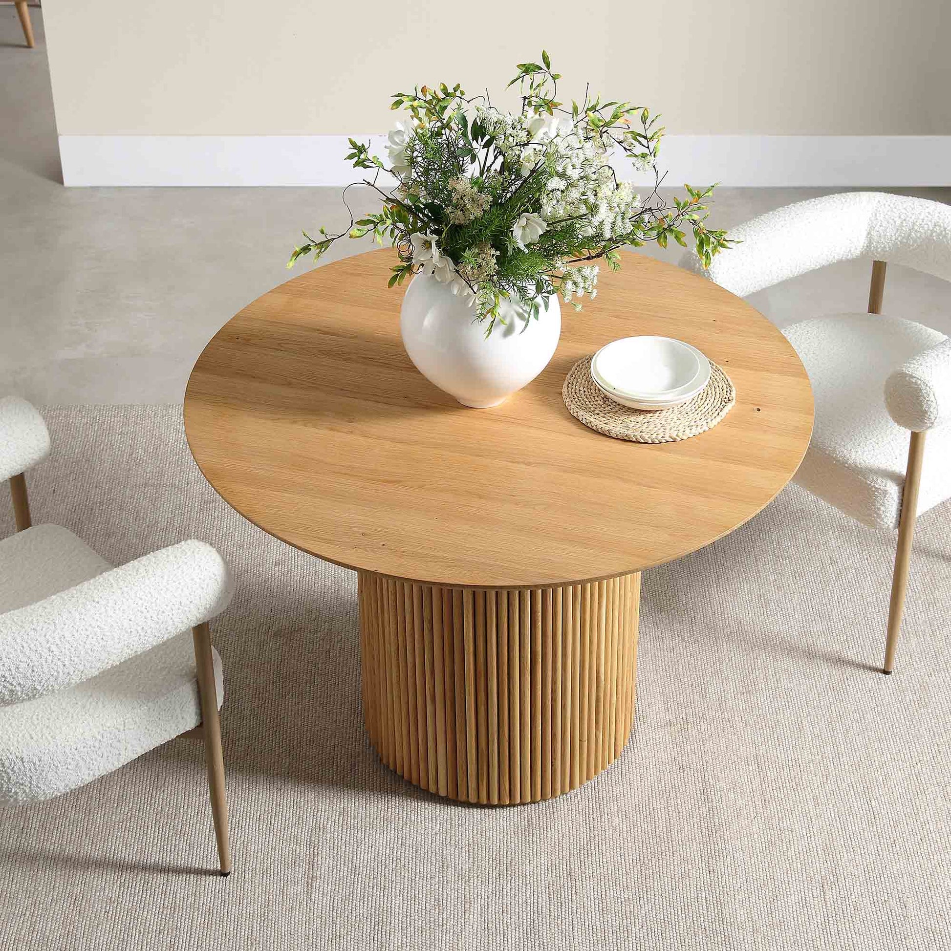 Velin Round Solidwood Pedestal Dining Table