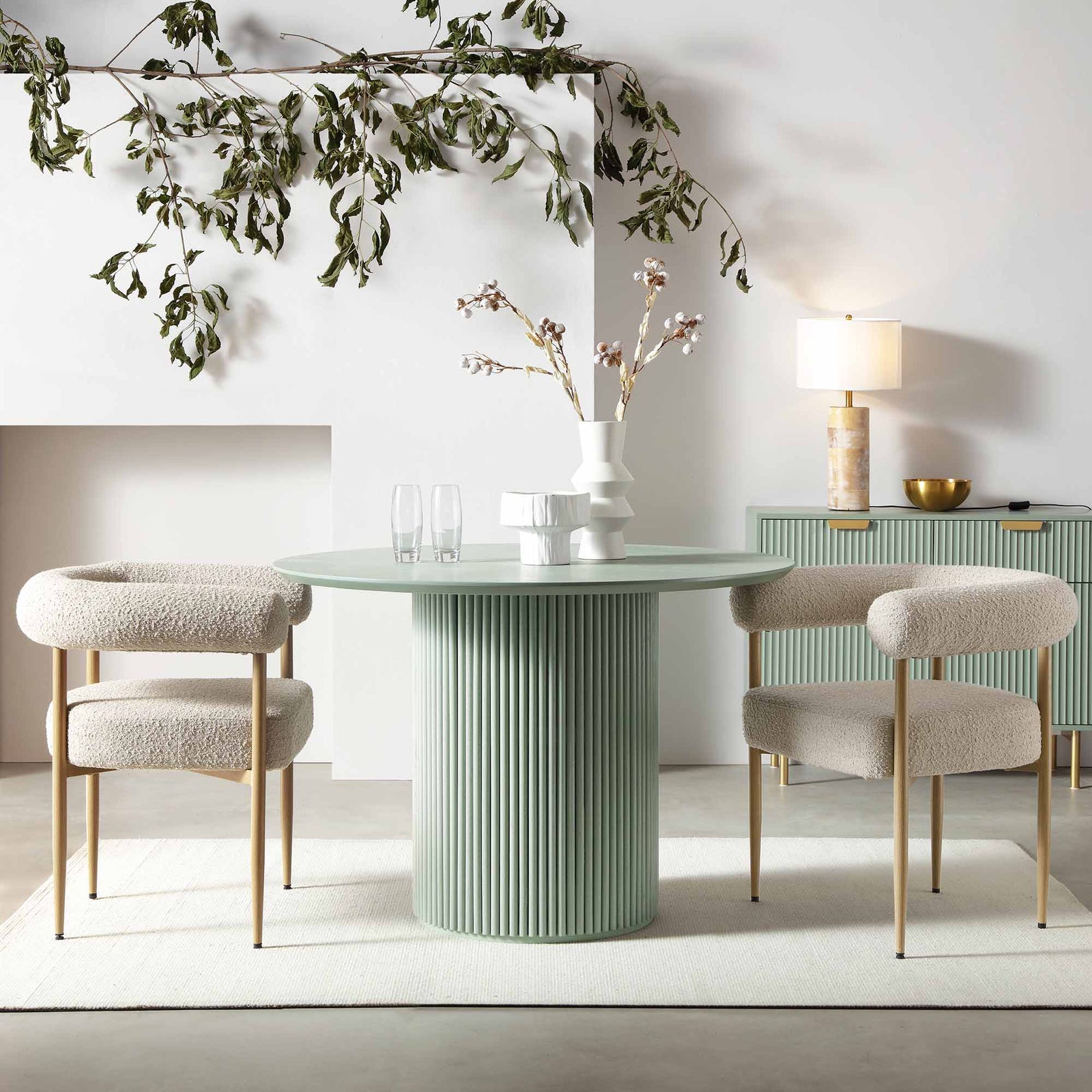 Velin Round Dining Table Lifestyle | Mamta Handicraft
