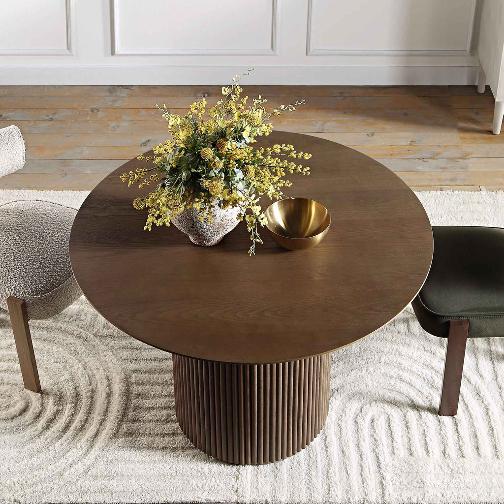 Velin Round Solidwood Pedestal Dining Table