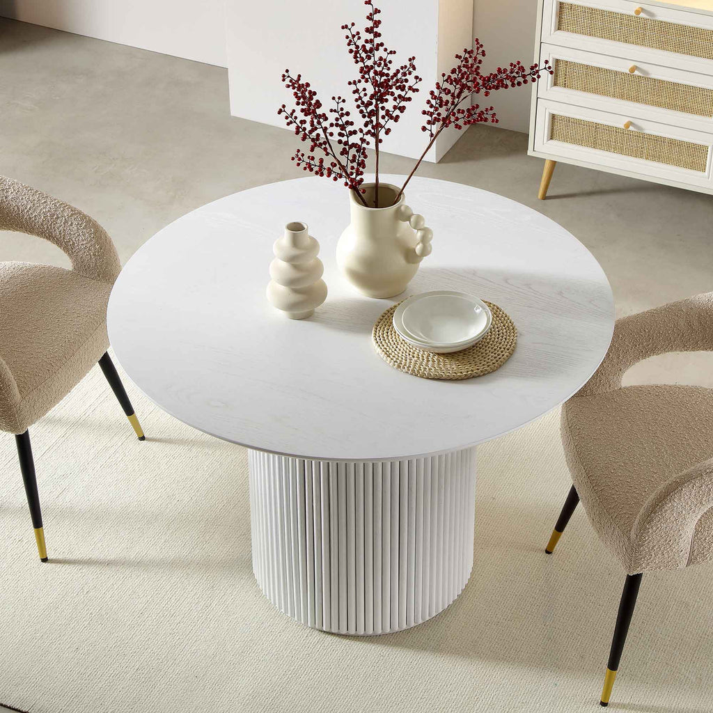 Velin Round Solidwood Pedestal Dining Table