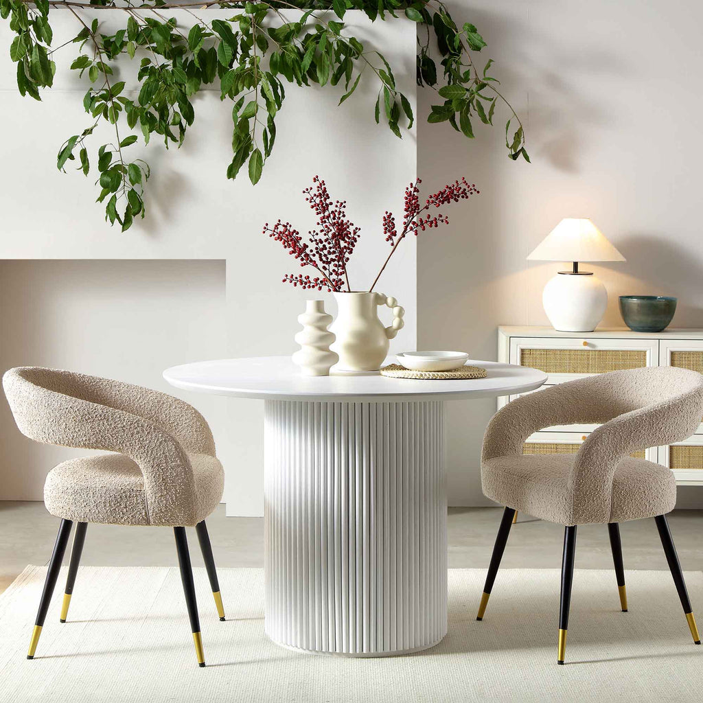 Velin Round Solidwood Pedestal Dining Table