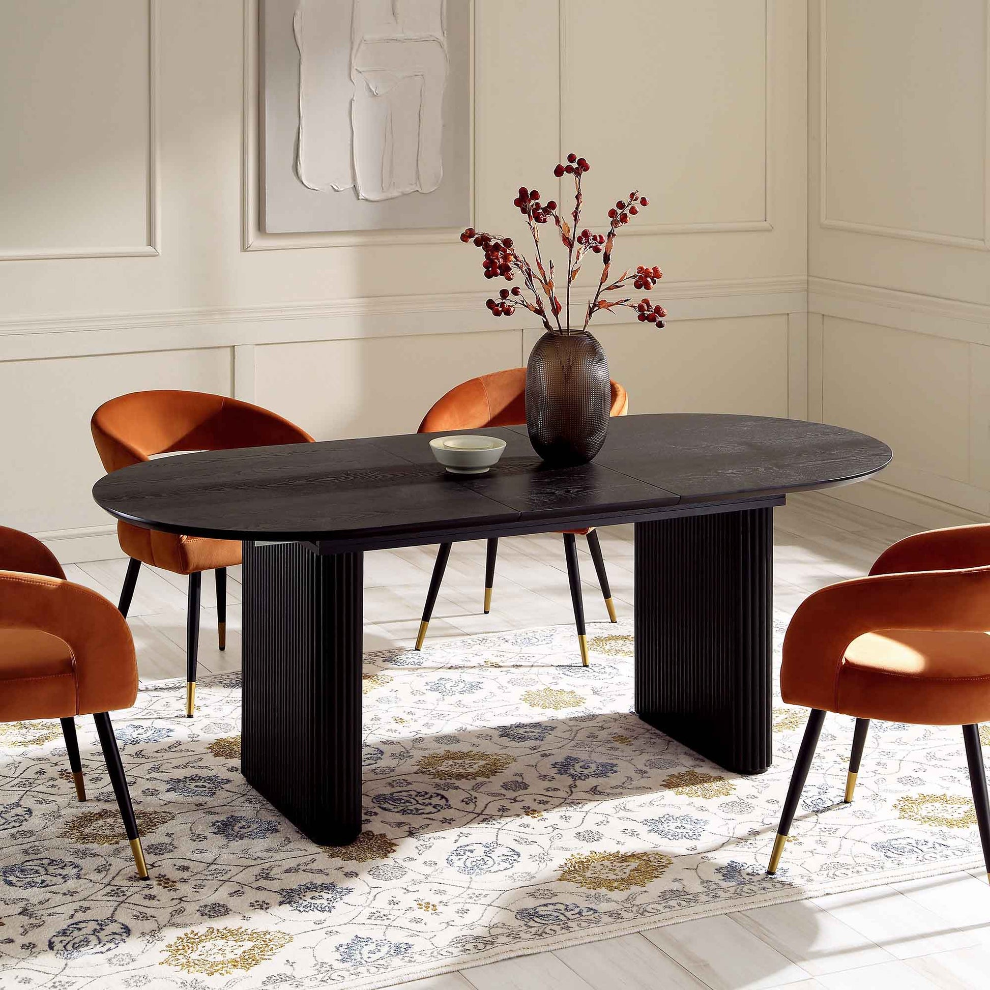 Velin Oval 6-8 Seater Extending Solid Wood Pedestal Dining Table