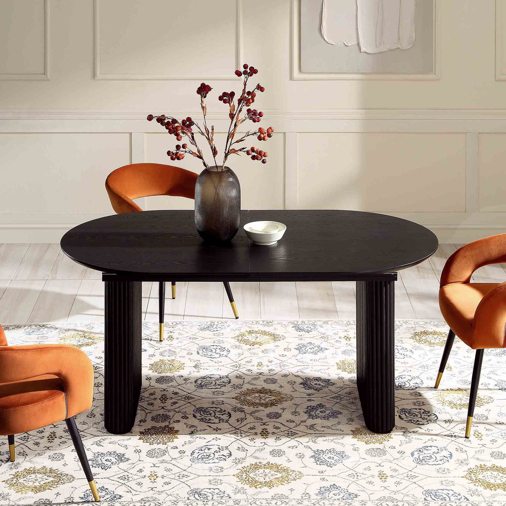 Velin Oval 6-8 Seater Extending Solid Wood Pedestal Dining Table