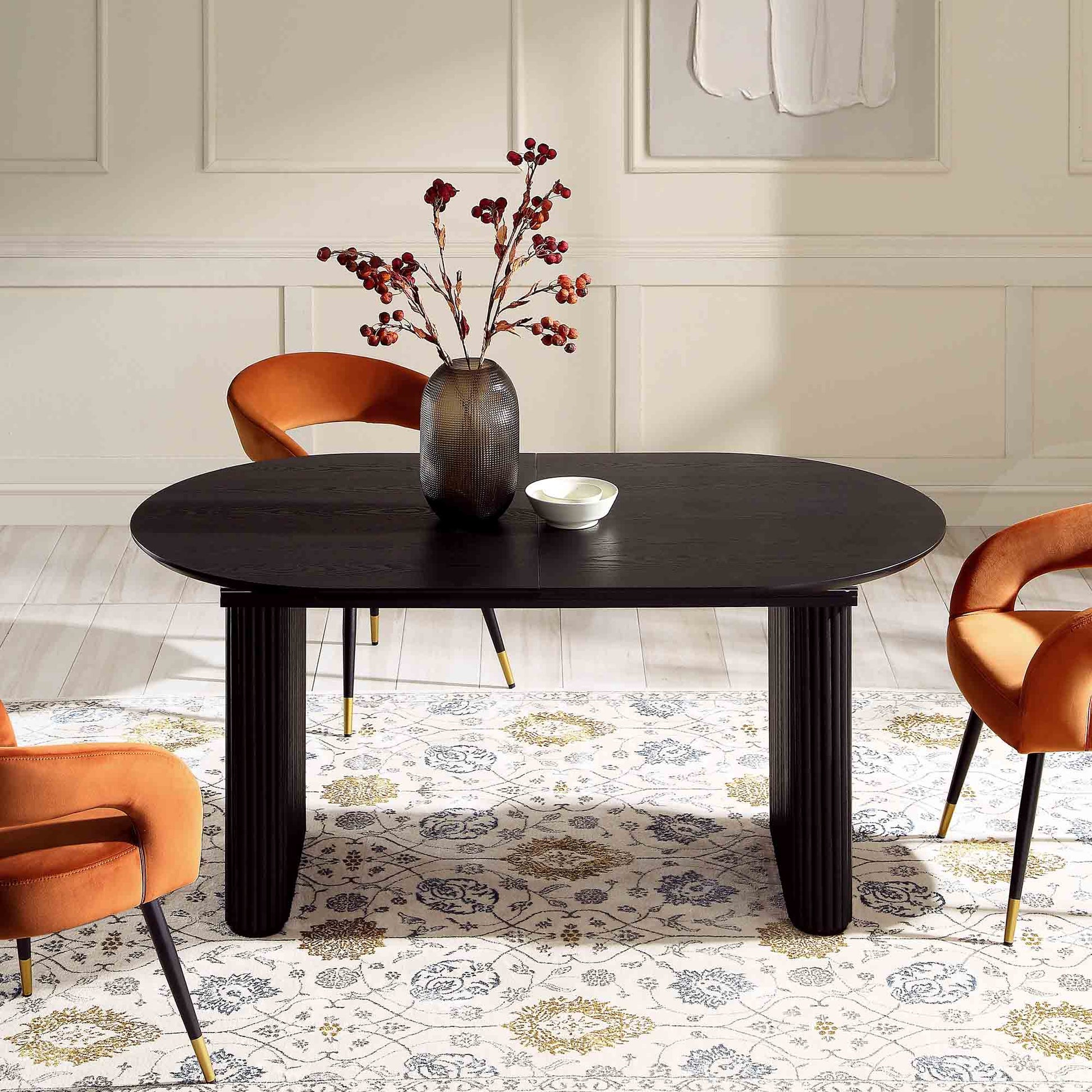 Velin Oval 6-8 Seater Extending Solid Wood Pedestal Dining Table