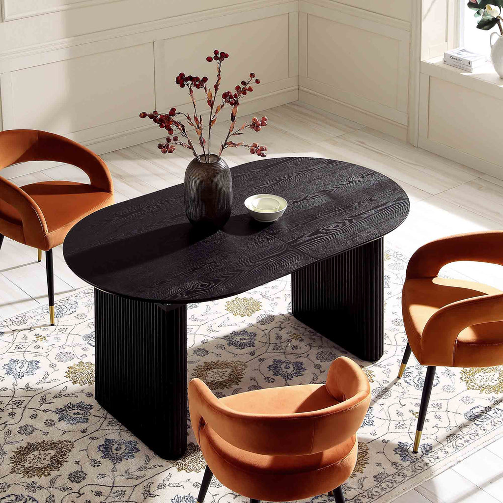 Velin Oval 6-8 Seater Extending Solid Wood Pedestal Dining Table