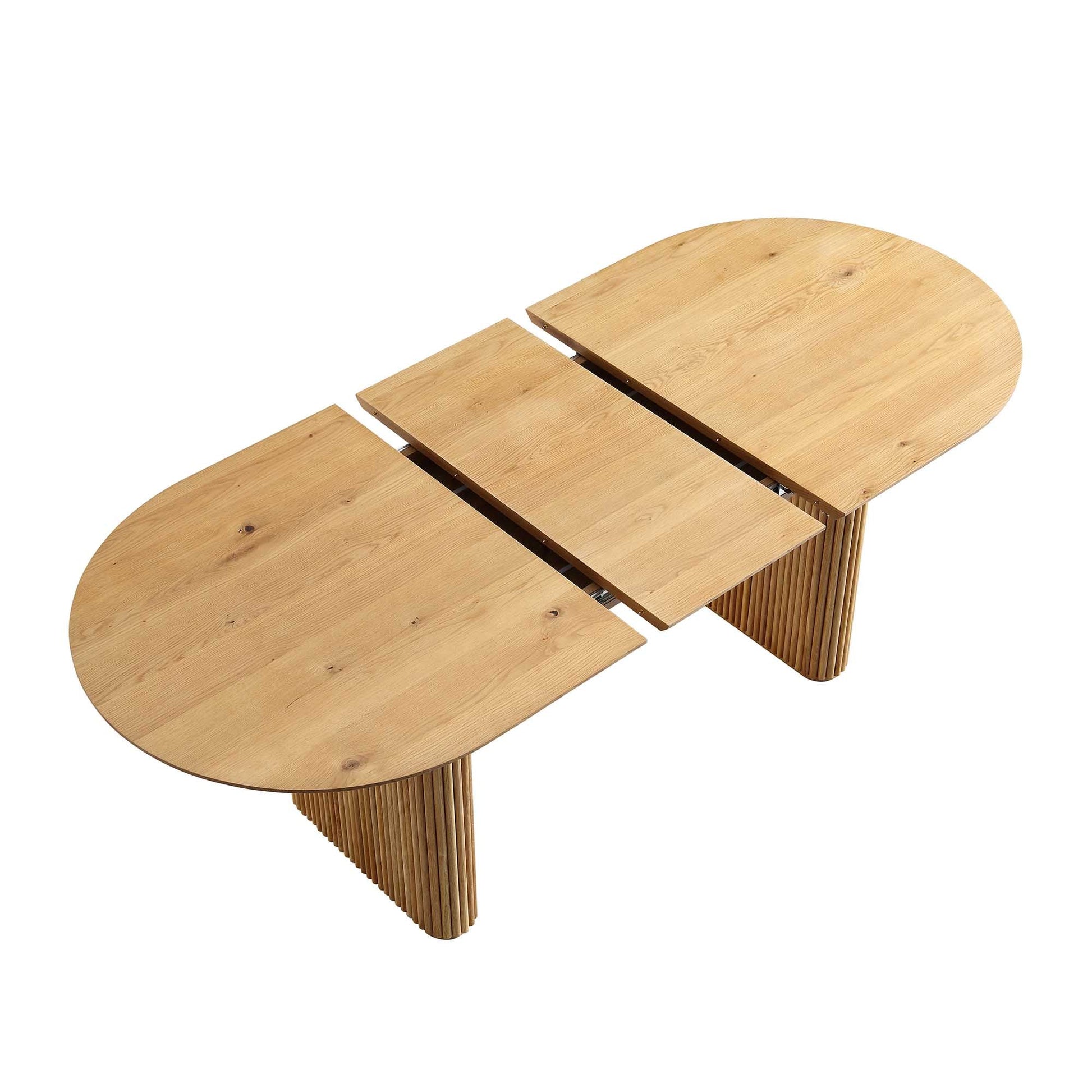 Velin Oval 6-8 Seater Extending Solid Wood Pedestal Dining Table