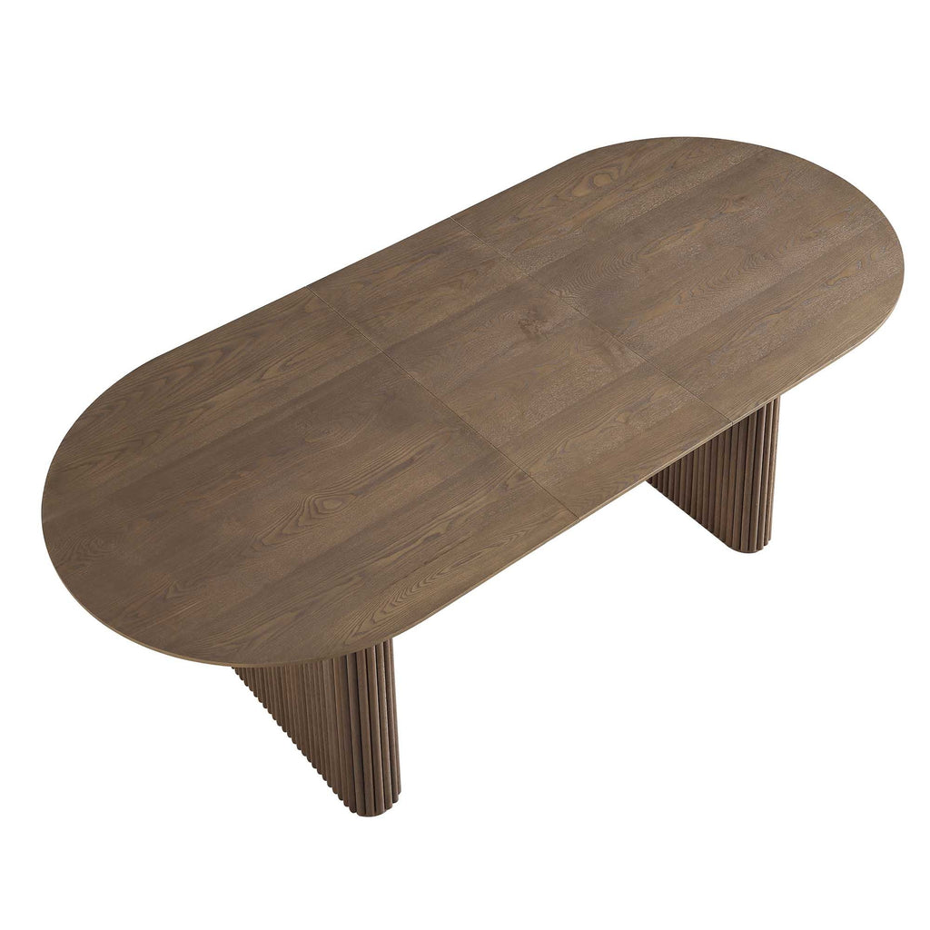 Velin Oval 6-8 Seater Extending Solid Wood Pedestal Dining Table