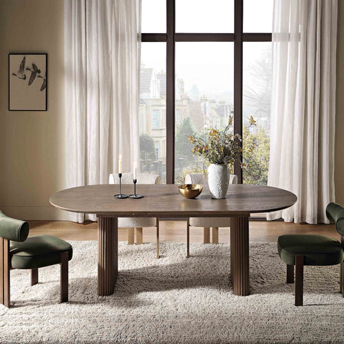 {"alt" => "Velin Oval 6-8 Seater Extending Solid Wood Pedestal Dining Table"}