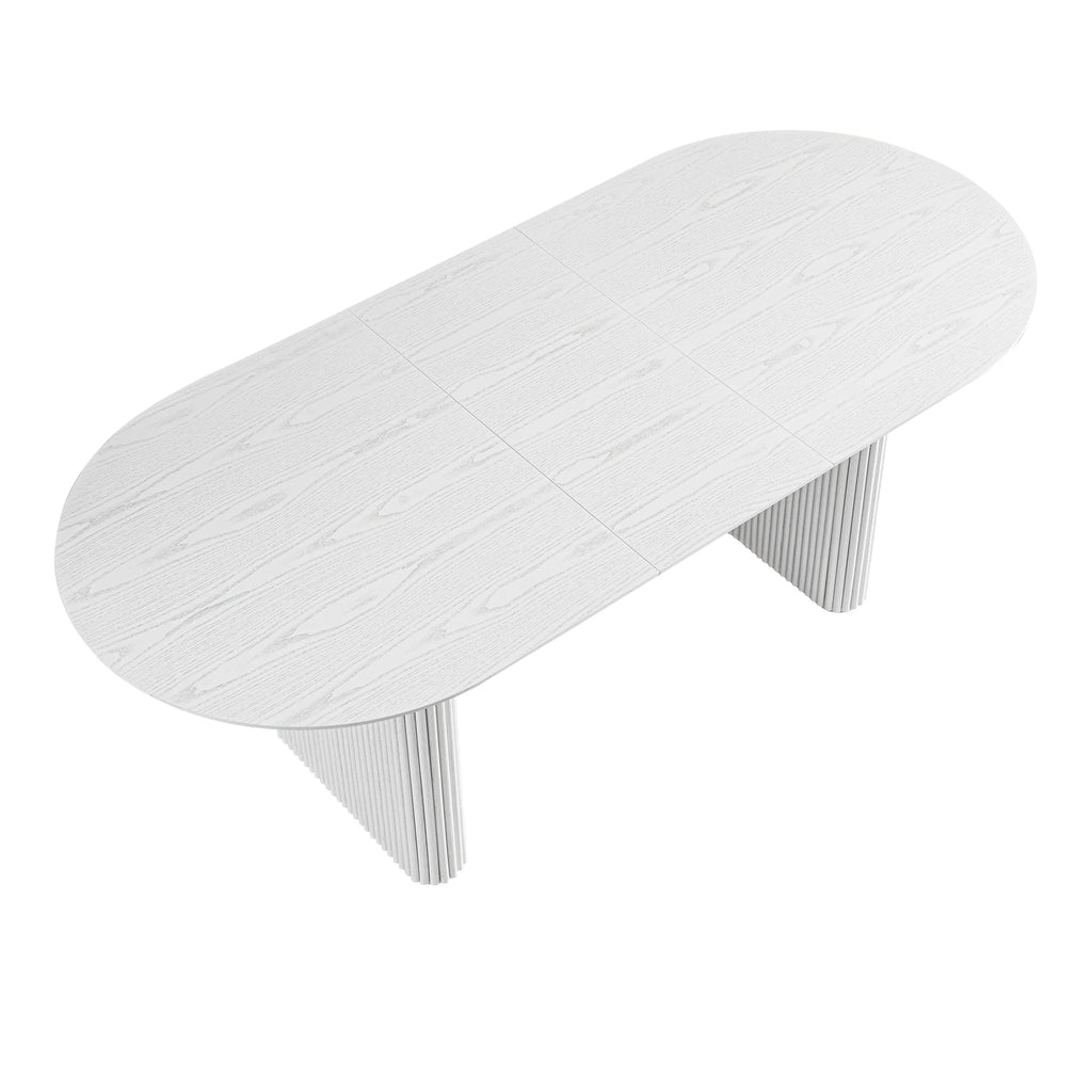 Velin Oval 6-8 Seater Extending Solid Wood Pedestal Dining Table
