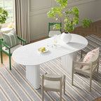 Velin Oval 6-8 Seater Extending Solid Wood Pedestal Dining Table