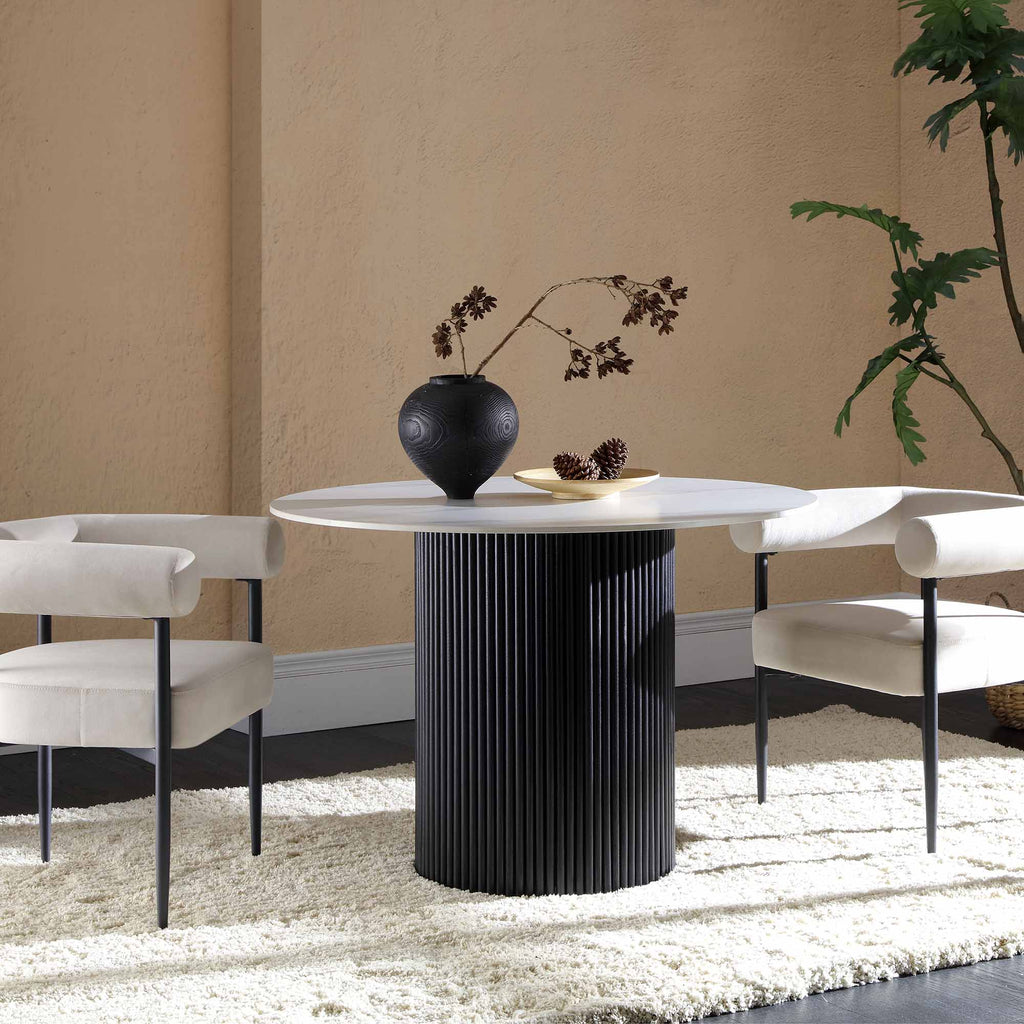 Velin Round Solidwood Pedestal Dining Table