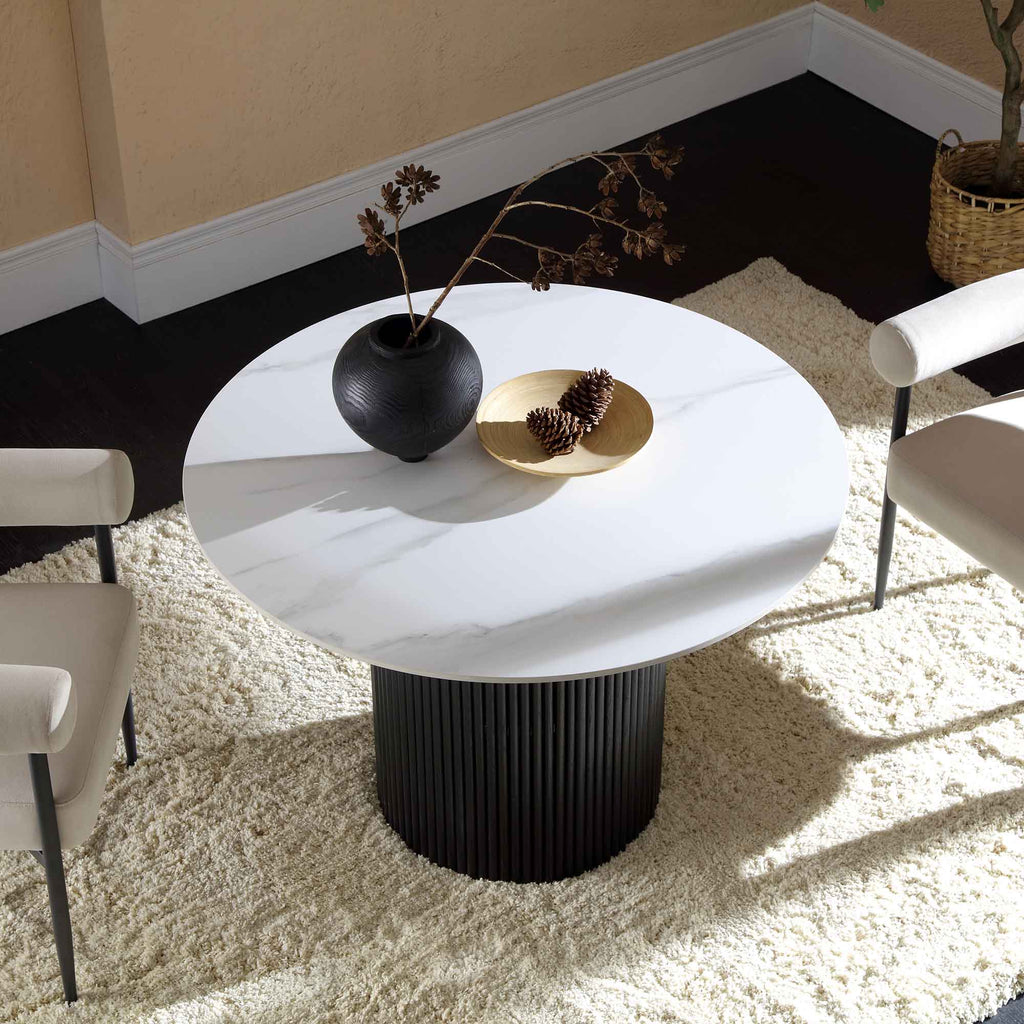 Velin Round Solidwood Pedestal Dining Table