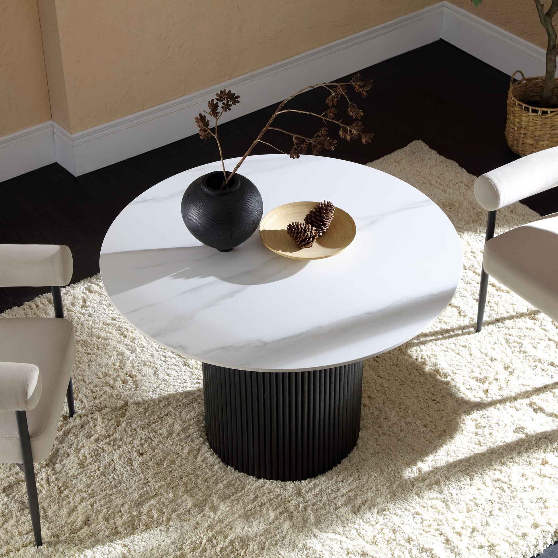 Velin Round Solidwood Pedestal Dining Table