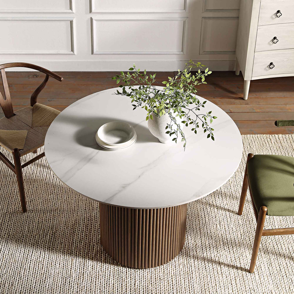 Velin Round Solidwood Pedestal Dining Table