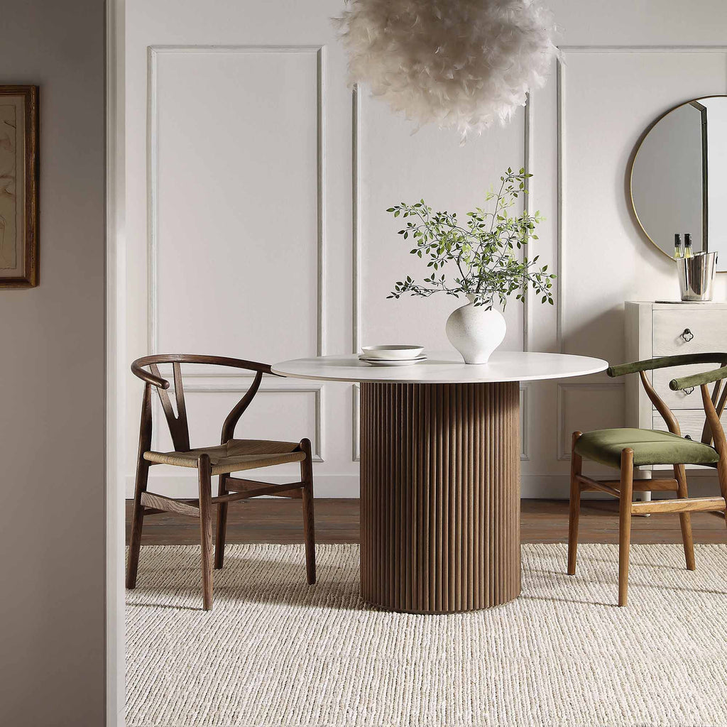Velin Round Solidwood Pedestal Dining Table
