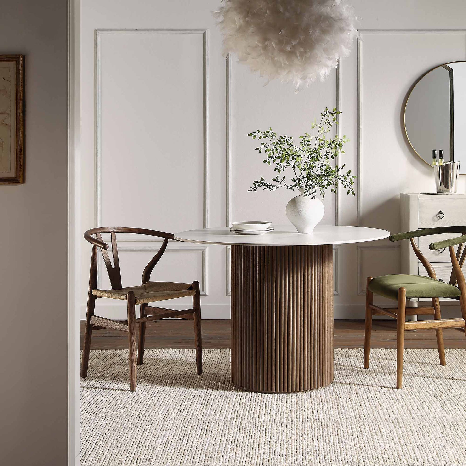 Velin Round Solidwood Pedestal Dining Table