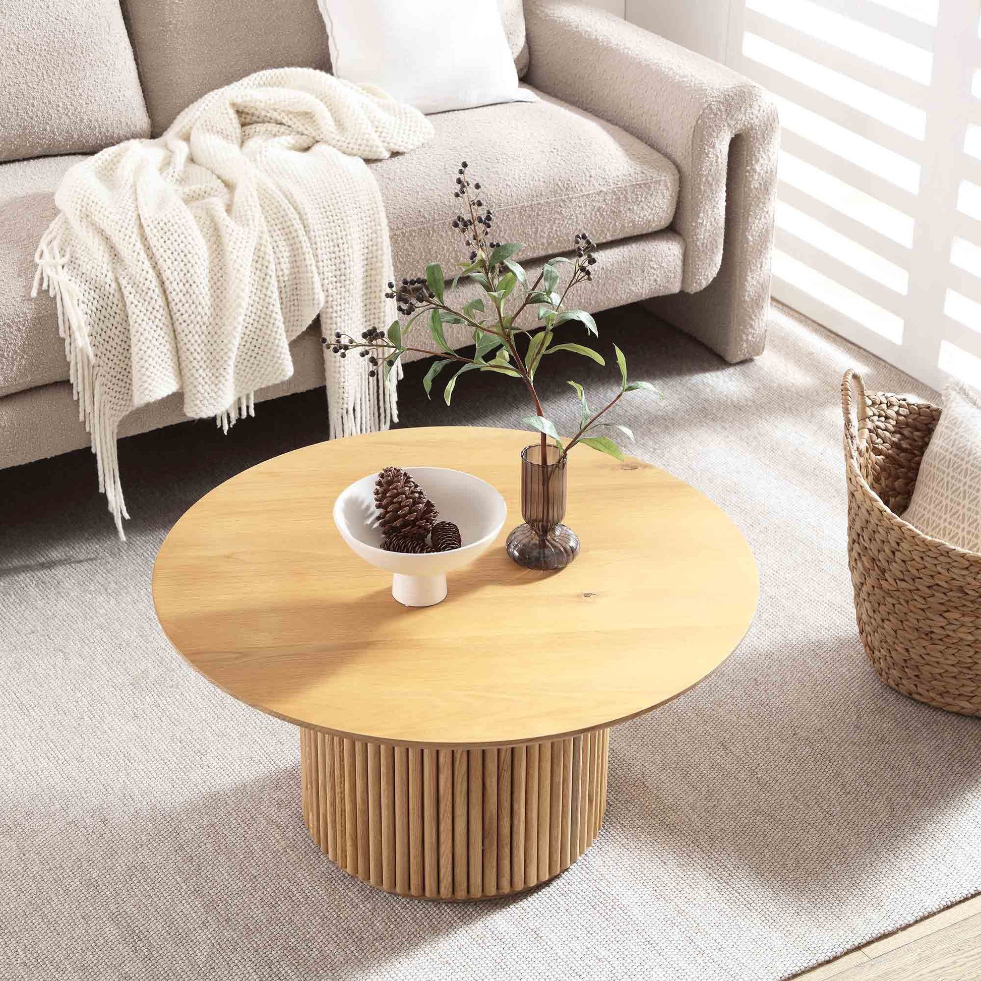 Wynmist Round Solidwood Pedestal Coffee Table