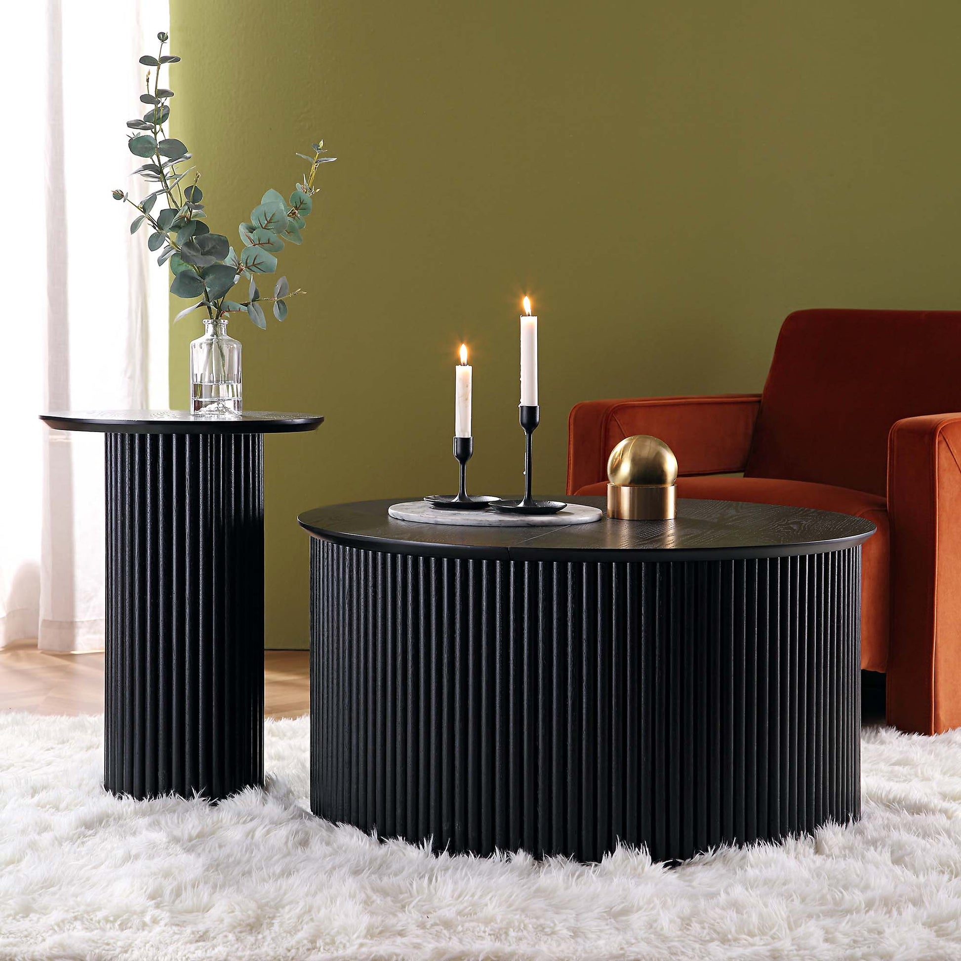 Velin Solid Wood Round Side Table