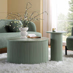 Velin Round Coffee Table with Storage Solid Wood | Mamta Handicraft