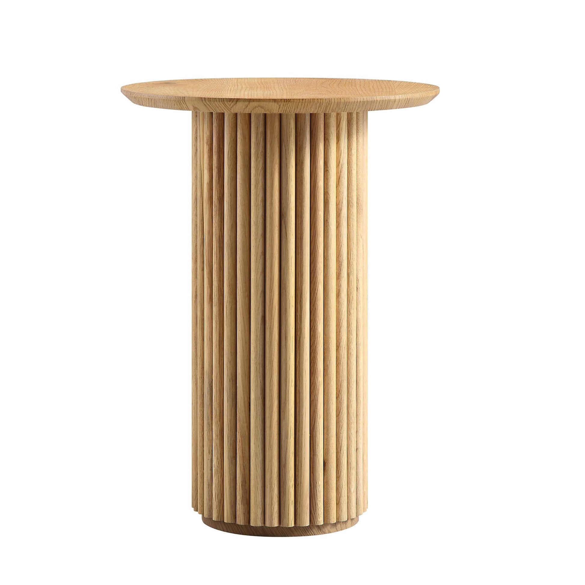 Velin Solid Wood Round Side Table