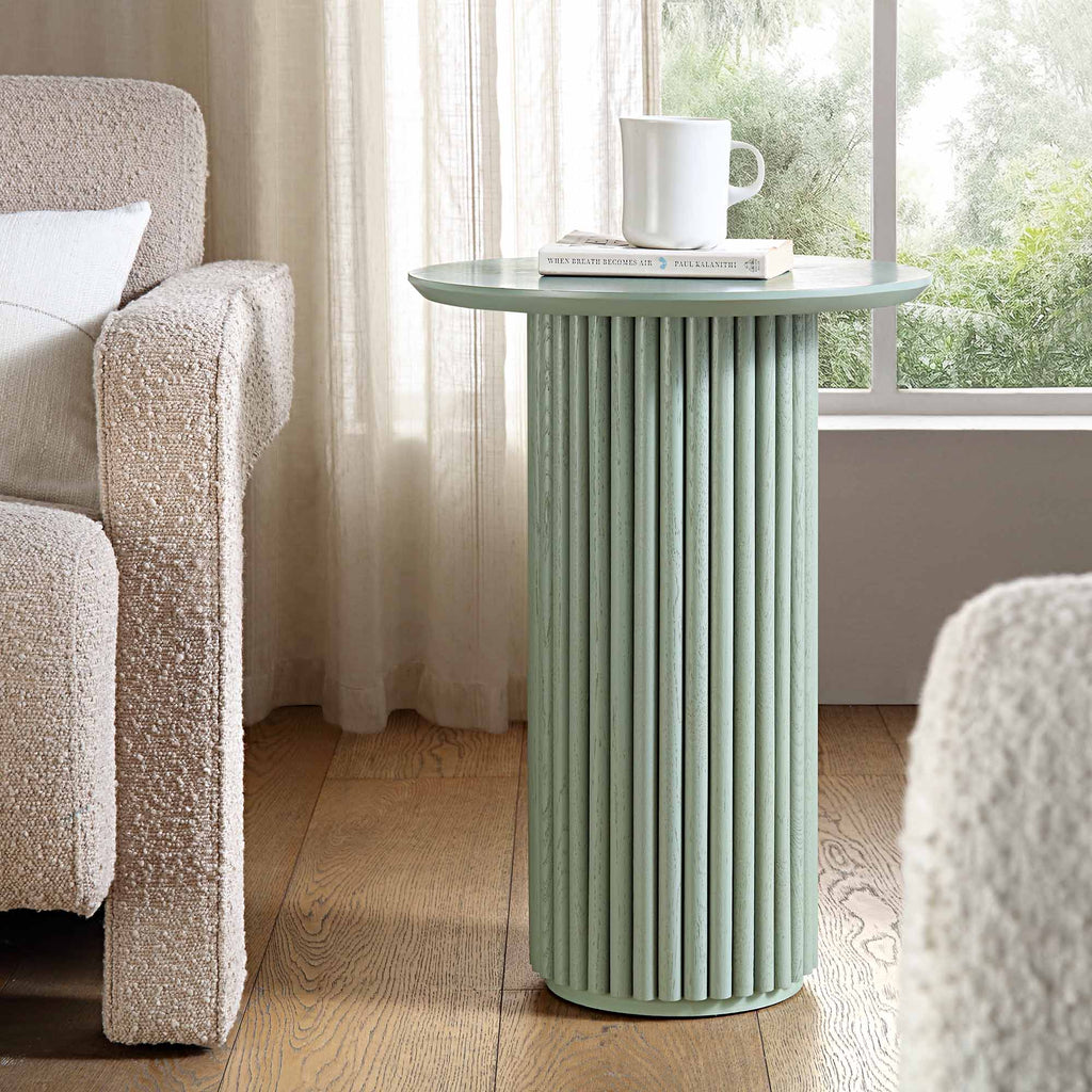Velin Solid Wood Round Side Table