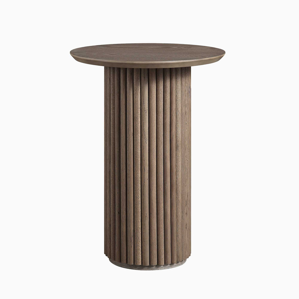 Velin Solid Wood Round Side Table