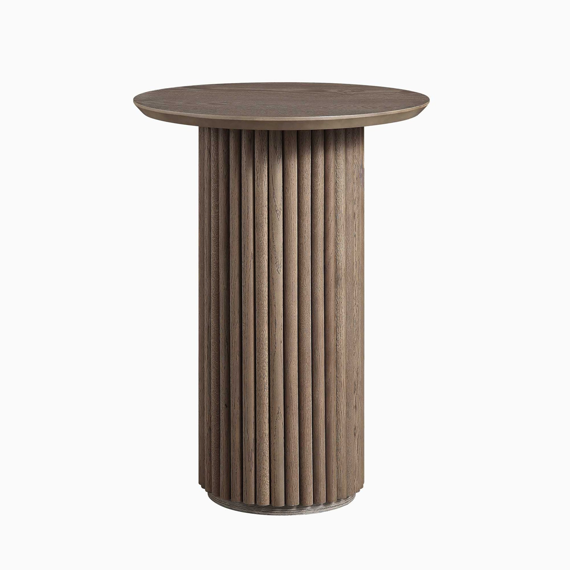 Velin Solid Wood Round Side Table