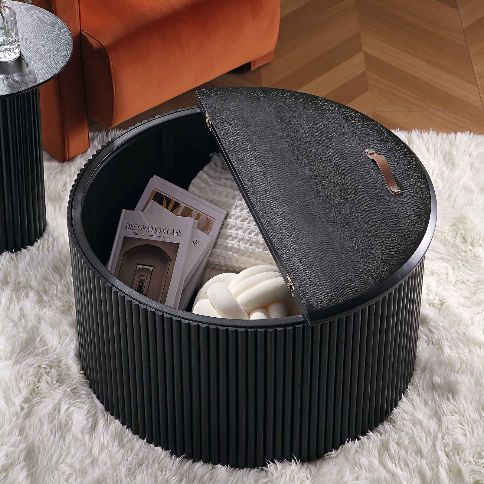 Velin Round Coffee Table Angle View | Mamta Handicraft