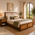California Teak Wood Fabric NS Bed
